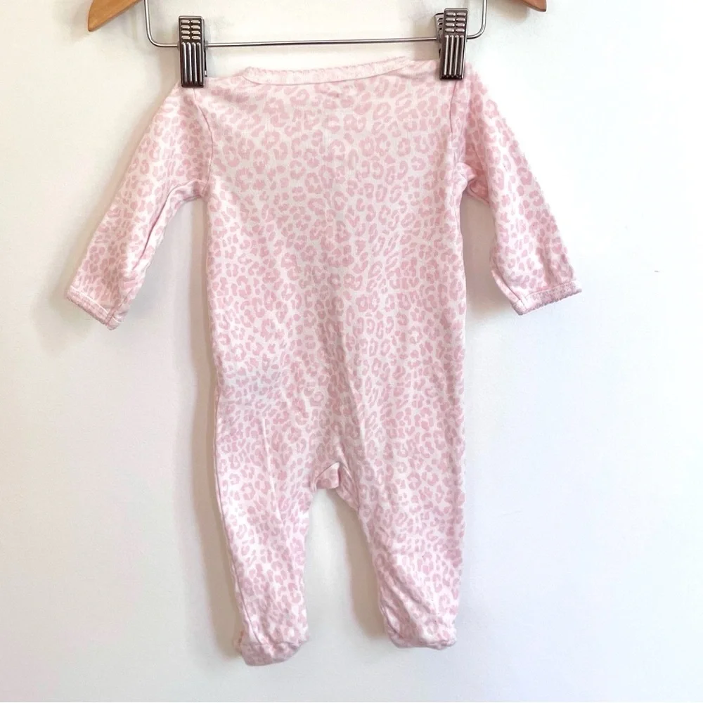 4/$20💥Pink Leopard Print 'Daddy Loves Me' Footie Sleeper, Snaps, Cat Badge - Picture 7 of 10